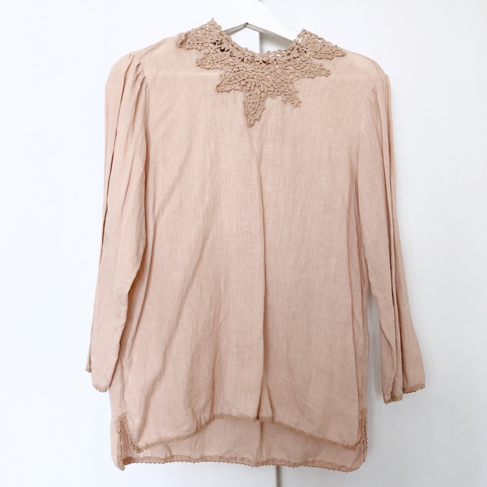 Zara blush linen blouse